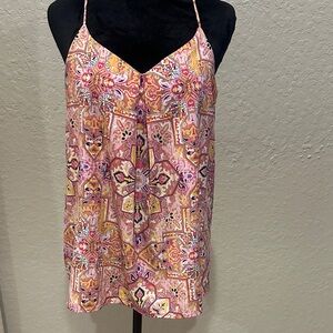 Renee C. Pink and Yellow Patterned Camisole